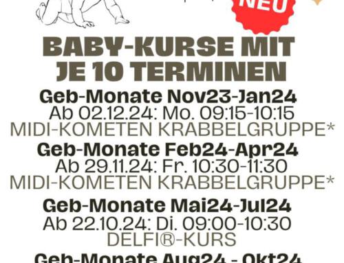 Neue Babykurse Mini-Kometen ergänzen unsere Delfi®-Kurse